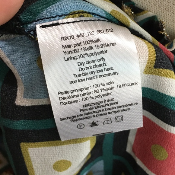 Rixo Audrey Multicolor Geometric Print Off-Shoulder Dress - Picture 12 of 12